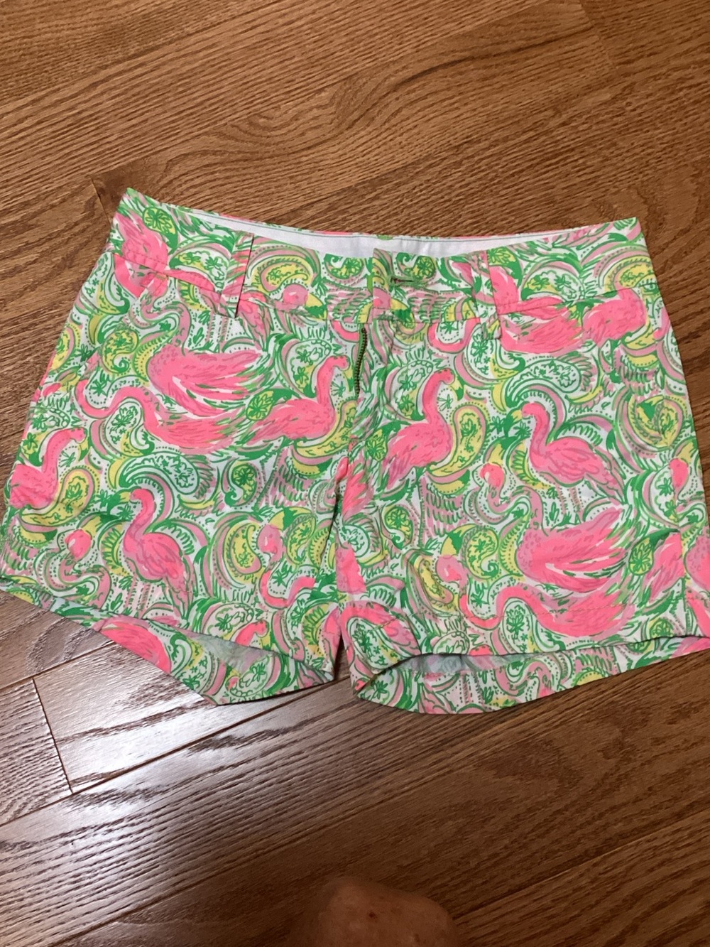 Lilly Pulitzer Neon Pink Flamingo Paisley Bermuda Shorts